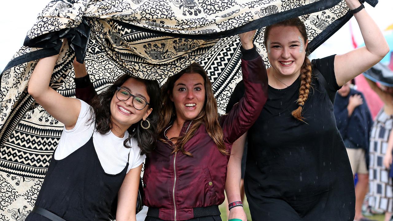 Rain hit revellers at Dudley Page Reserve in Dover Heights. Picture: Toby Zerna