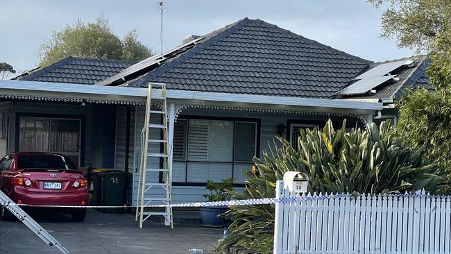 The house on Ivanhoe Avenue where a 36-year-old St Albans man spent more than 13 hours on the roof after allegedly stealing a motorcycle. Picture: Liam Beatty.