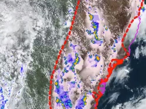 A wild thunderstorm has rolled over the Sydney region. Picture: Bureau of Meteorology