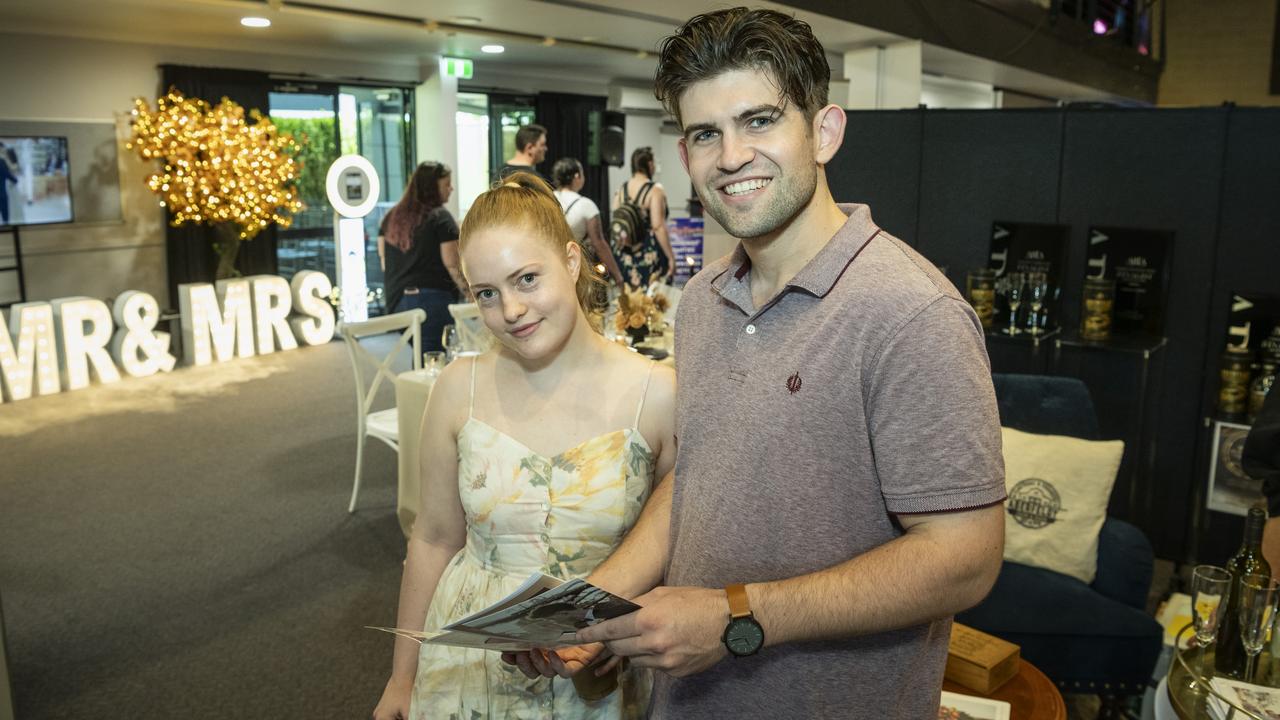 Planning their wedding are Christina Bowkett and Seth Quinn at Toowoomba's Wedding Expo hosted by Highfields Cultural Centre, Sunday, January 21, 2024. Picture: Kevin Farmer