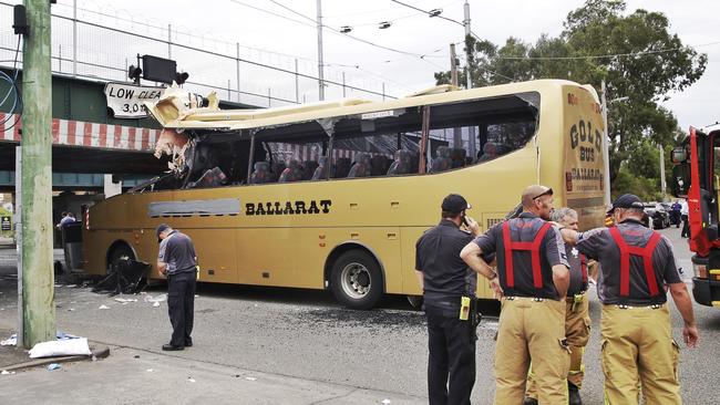 Six people were injured in the crash. Picture: Hamish Blair