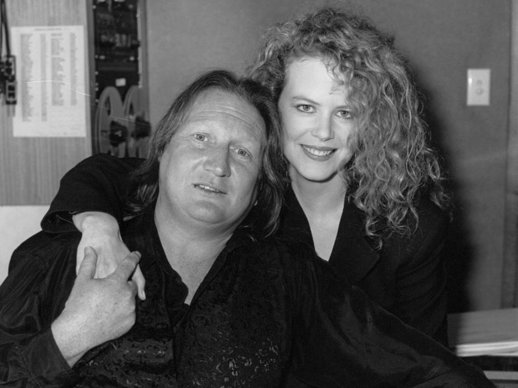 Doug Mulray, with Nicole Kidman, ruled commercial radio’s airwaves in the 1980s. Picture: Supplied