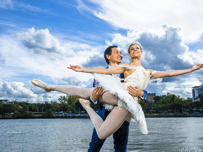 Queensland Ballet's Artistic Director Li Cunxin with Yanela Pinera, Wednesday, June 23, 2021 - Picture: Richard Walker