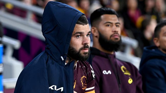 Adam Reynolds will miss Brisbane’s match against Storm. Picture: Bradley Kanaris/Getty Images