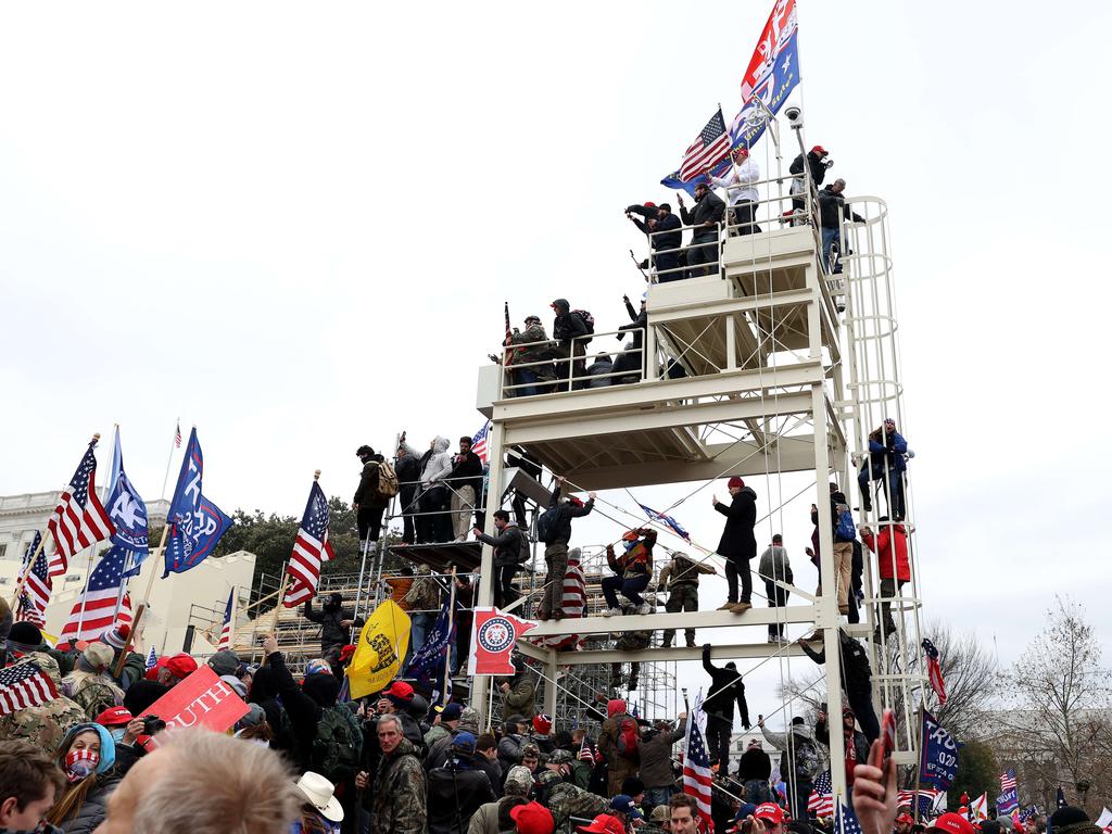 Protesters gather outside the U.S. Capitol Building. Picture: Getty