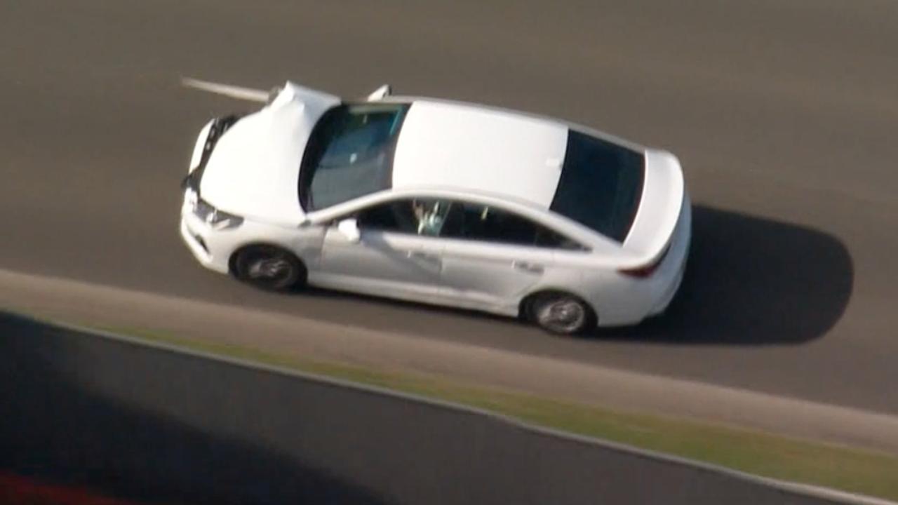 The Daily Telegraph reported the car was first spotted in Bankstown. Picture Nine News