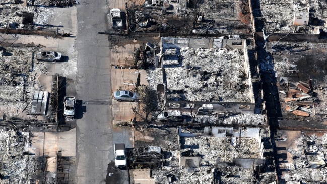 Devastation of Hawaiian fires seen from aerial footage