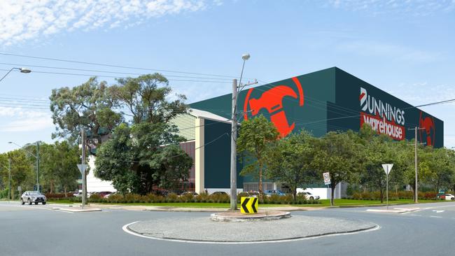 An artist’s impression of the previous exterior design, at the corner of Allambie and Rodborough roads, of the new Bunnings Warehouse. Picture: Supplied