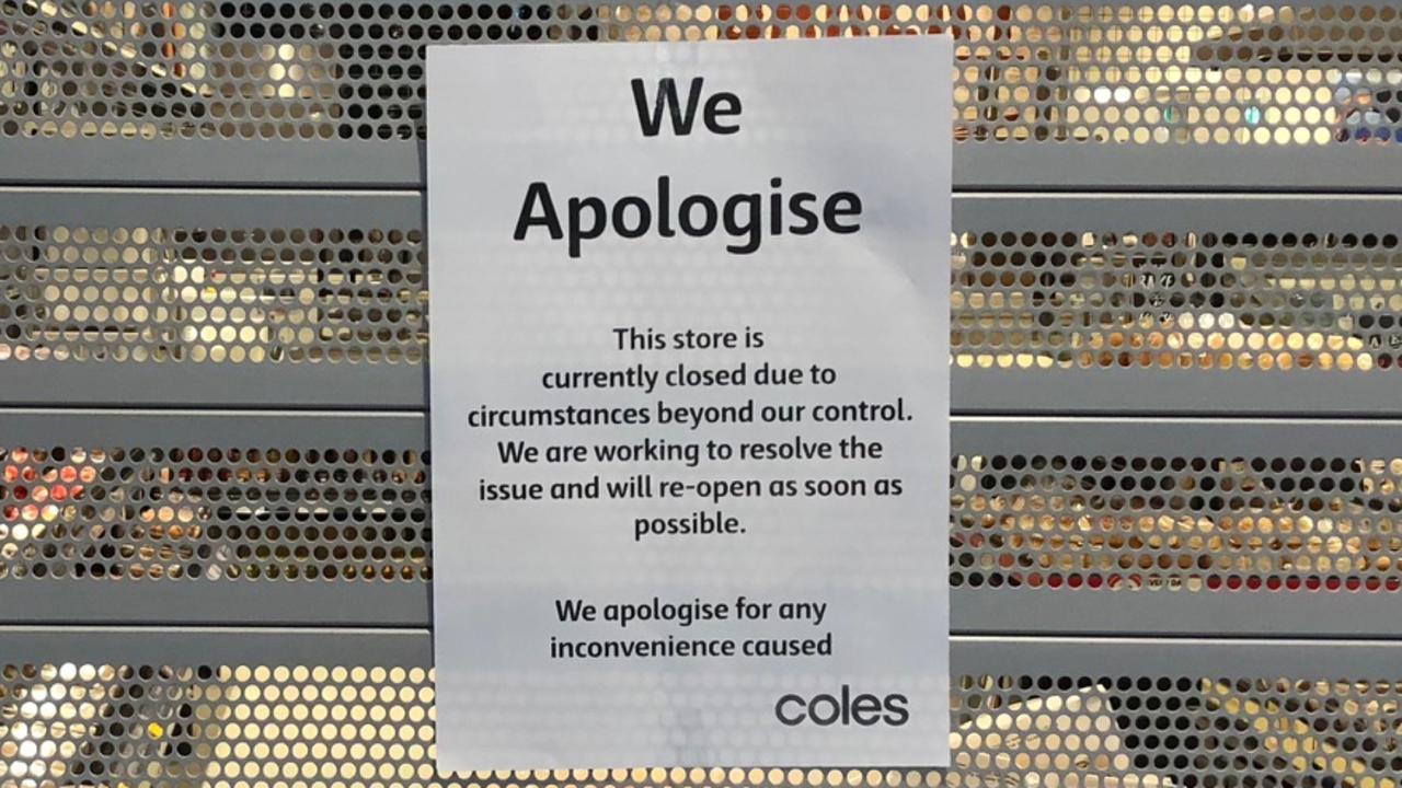 Coles registers down Stores closed due to outage