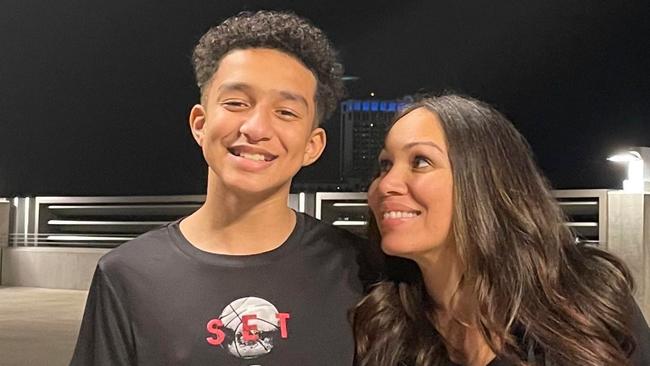 In this undated photo provided by Megan Garcia of Florida in October 2024, she stands with her son, Sewell Setzer III. The mother of 14-year-old Sewell Setzer III is suing Character.AI, the tech company that created a 'Game of Thrones' AI chatbot she believes drove him to commit suicide on Feb. 28. (Megan Garcia via AP)