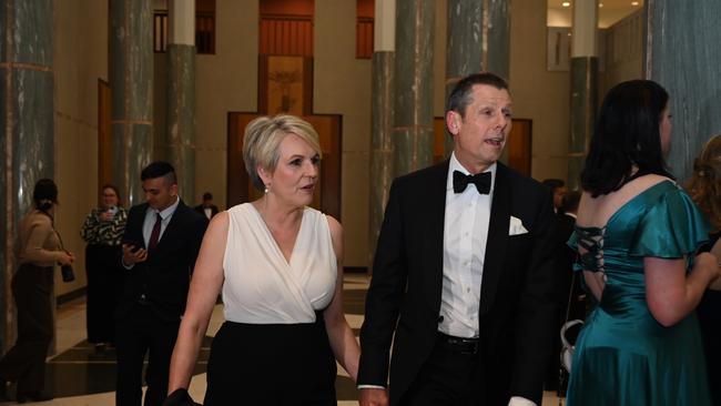 CANBERRA, AUSTRALIA. NewsWire Photos. JULY 3RD, 2024 Tanya Plibersek MP and husband attend the Press Gallery Mid Winter Ball at Parliament House in Canberra. Picture: NewsWire/Martin Ollman