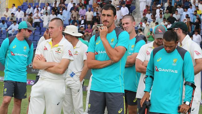 The Australian cricket team after another series loss. Picture: AFP