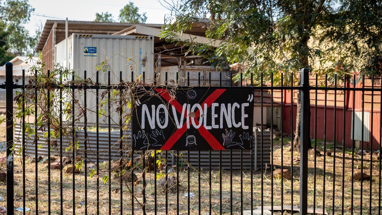 A sign outside the community shop in Wadeye NT.