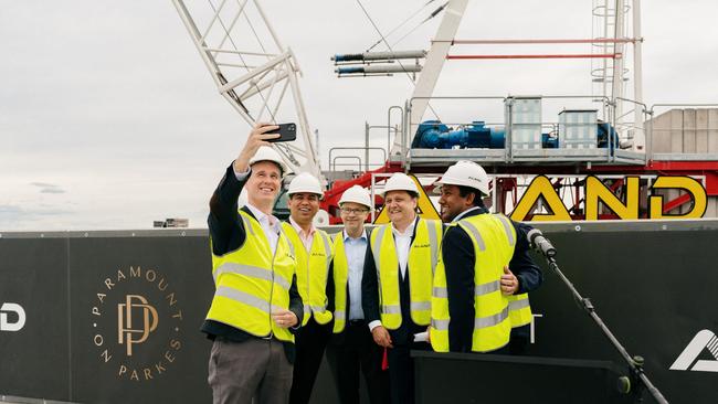 Parramatta federal Labor MP Andrew Charlton (far left) at Paramount on Parkes.