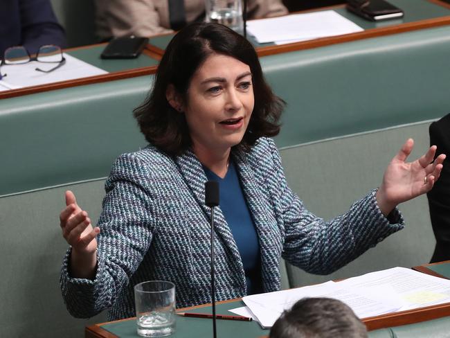 Terri Butler in Question Time in the House of Representatives Chamber at Parliament House in Canberra. Picture Kym Smith