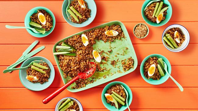 Dinnerly’s beef nasi goreng Feed-a-Crowd kit for up to eight people