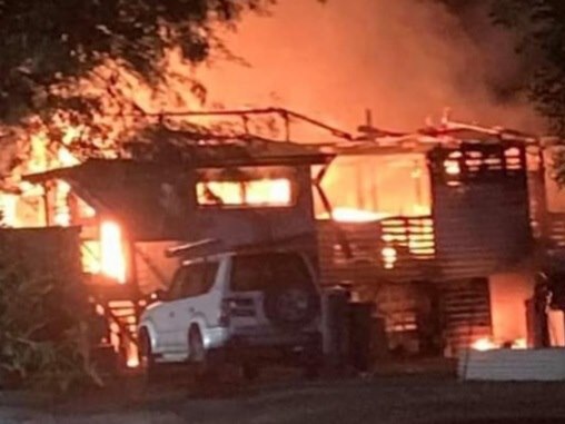 A home at Curra was destroyed by fire on Friday night.  Picture: Facebook