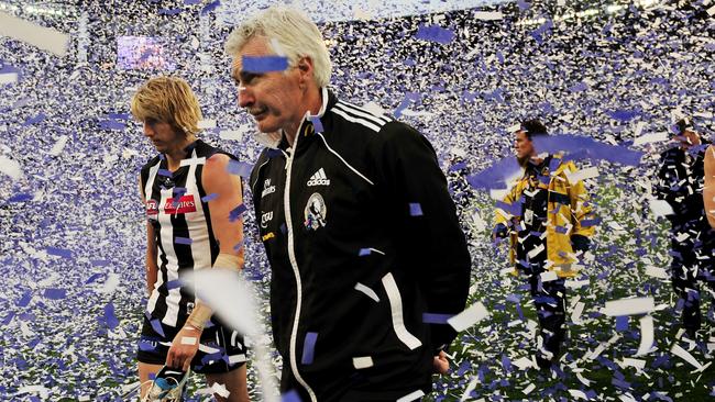 Mick Malthouse denies the off-field disruption led to on-field pain in the 2011 Grand Final.