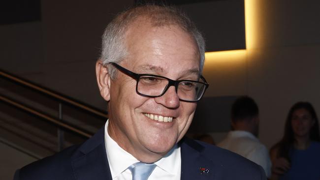 NCA 2025 FEDERAL ELECTION LIBERAL BUS. 13/04/2025Pictured is former Prime Minister Scott Morrison at the Liberal Party campaign launch held at the Liverpool Catholic Club at Prestons in western Sydney.Picture: Richard Dobson / NewsWire