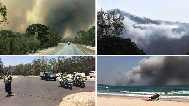 Three towns are under threat as bushfires rage across Queensland.