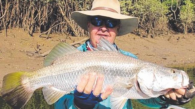 Gavin Bedford’s silver barra was one of a swag caught by him and Roger Sinclair in Darwin Harbour.