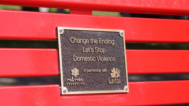 Tireless campaigner Sue Cole has instigated a red bench - a statewide domestic violence awareness initiative - to be placed near the site where her sister, Gwen Grover, 32, was found dead in a car in 1983.