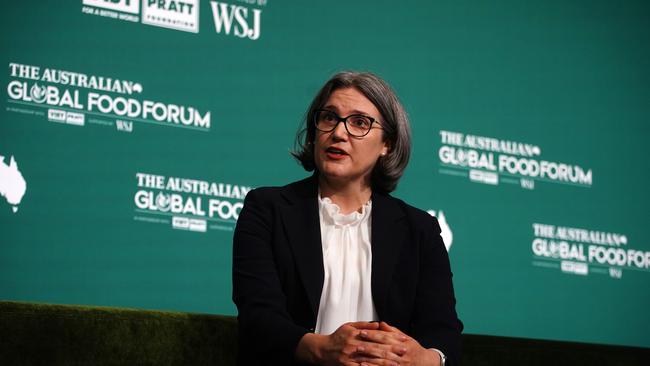 Coles boss Leah Weckert at The Australian’s Global Food Forum last week. Picture: Luis Enrique Ascui