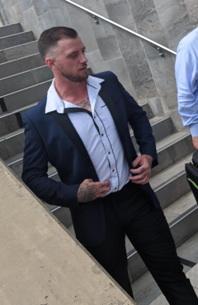 Logan Village painter Luke Rhys Smee, 28, leaving Beenleigh District Court today. Picture: Alex Treacy