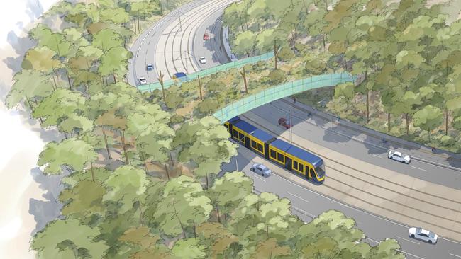 Artist impressions of Gold Coast light rail Stage 3B. Picture: Supplied