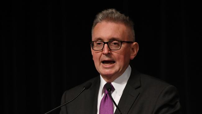 Don Harwin NSW Energy Minister speaks during the Australian Clean Energy Summit 2017 in Sydney. Picture: AAP