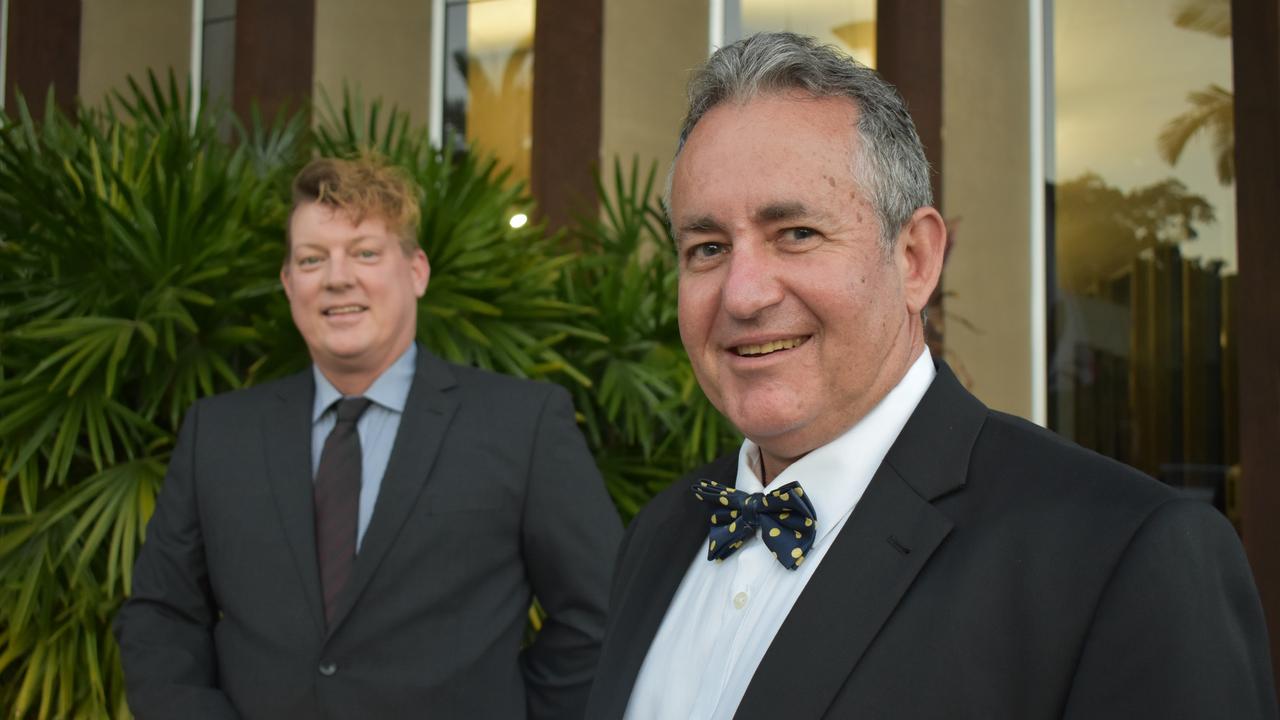 Acubis Technologies Jeff Berg and Mackay LNP candidate Chris Bonanno at the 2020 Queensland Mining Awards at the MECC, Mackay, on Wednesday September 23. Picture: Zizi Averill