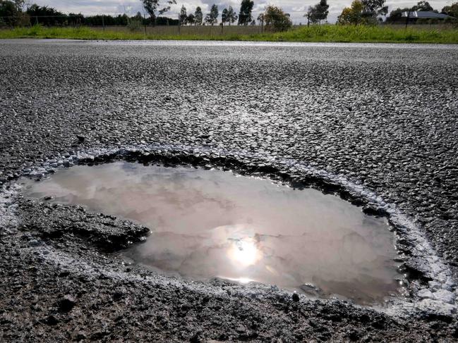 Experts warn the under spend on road repair works meant Victoria’s roads were deteriorating at an alarming rate. Picture: Mark Wilson