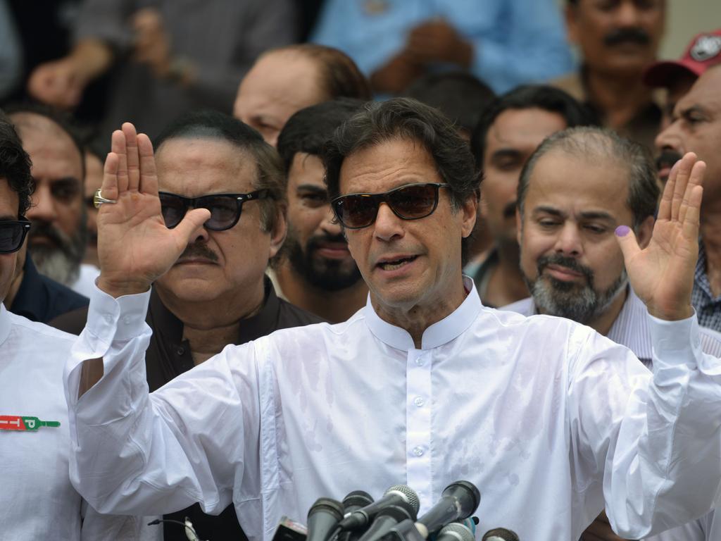 Pakistan’s PM Imran Khan has promised the country will retaliate after India conducted air strikes over a ceasefire line. Picture: AFP