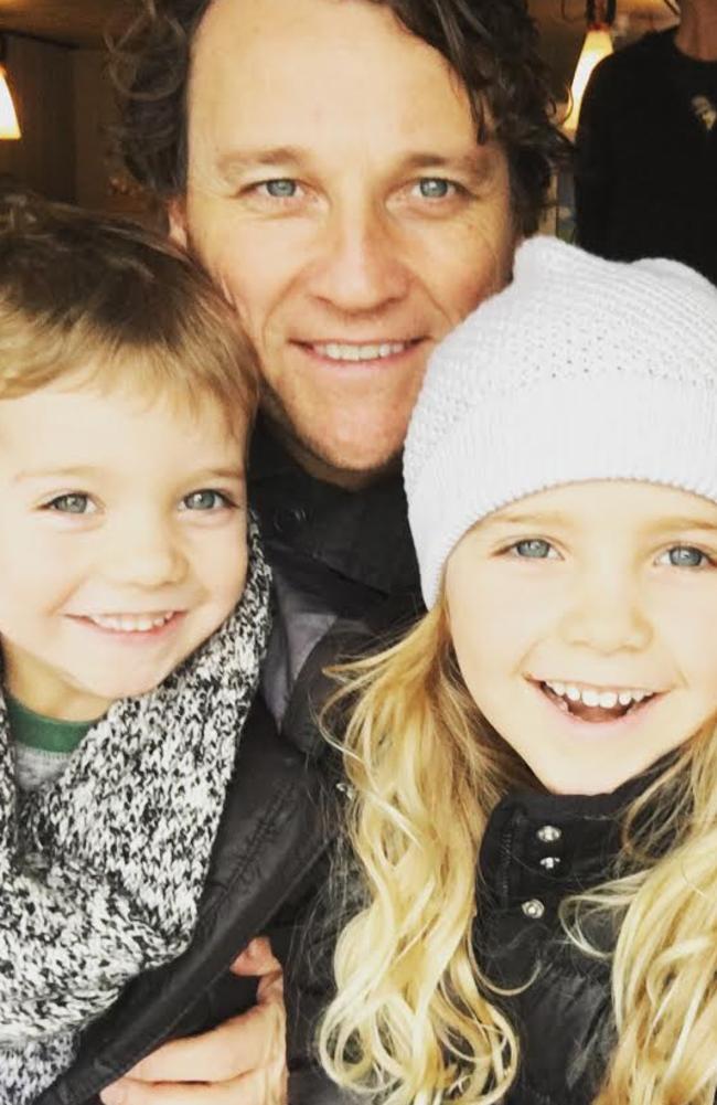 Family love … Bassingthwaighte has found joy and peace with her husband Cameron McGlinchey, son Hendrix and daughter Harper. Picture: Supplied