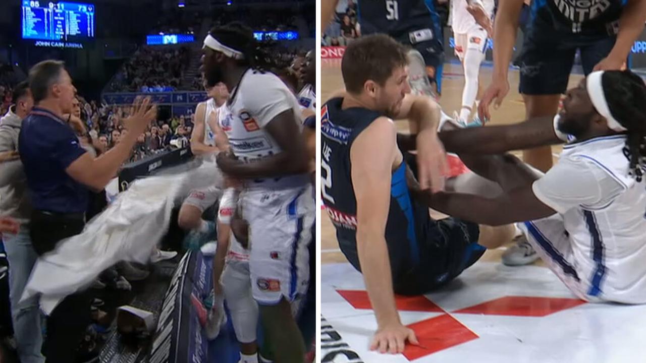 There were wild scenes late in Melbourne United vs Adelaide 36ers.