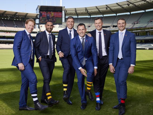 Shaun Burgoyne, second from left, is making the move from Channel 7’s footy team to Fox Footy. Picture: Supplied