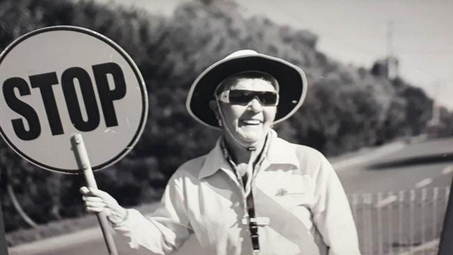 Carmel Black says farewell to Yarra Road Primary School after more than four decades as a beloved crossing lady. Image: supplied.
