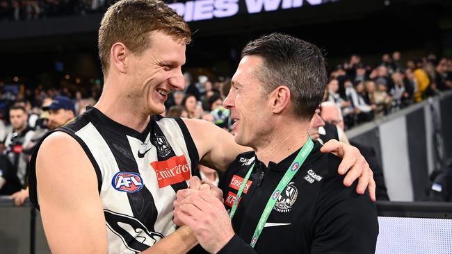 Craig McRae has made a brilliant start to his coaching career with the Pies sitting inside the top four. Picture: Quinn Rooney/Getty Images