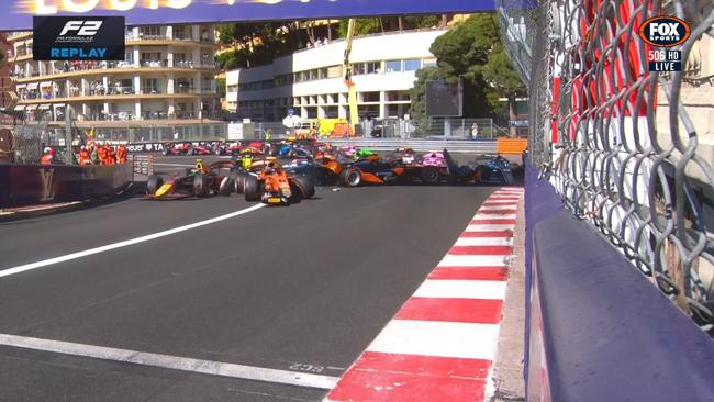 The chaos that unfolded at the opening corner.