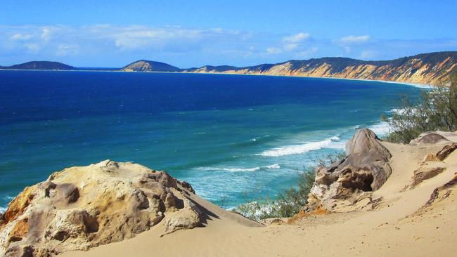 Erosion at Inskip Point, Rainbow Beach and Tin Can Bay could cost the council $11 million annually by 2100 if mitigation measures are not started. Contributed: Jan Schramm