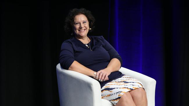 Kathleen Folbigg speaking at the Universities Australia Solutions Summit 2025 in Canberra. Picture: Supplied/Universities Australia