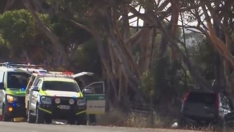 The crash scene at Strathalbyn. Picture: 7NEWS