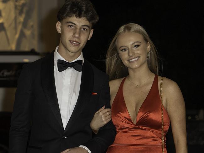 James Georgeson and Brooke Marshall at the 2024 Somerset College formal red carpet.  Picture: Paul A. Broben