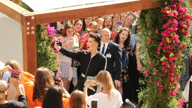 Youtube star James Charles pictured during a meet and greet at Pacific Fair shopping centre. Picture Mike Batterham