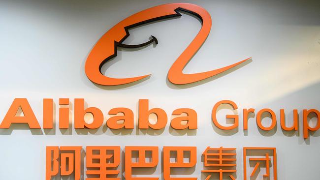 (The logo of the Alibaba Group outside the offices of the Ant Group, the financial arm of the Chinese e-commerce giant, in Hong Kong. Picture: AFP