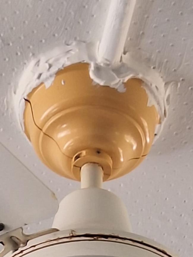 Sealant around a fan. Parents claim the work to isolate the asbestos was not done according to standard protocol, which the Department of Education denies.