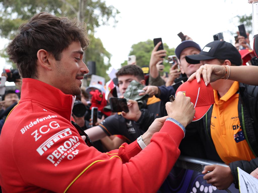 A relaxed Charles Leclerc prior to final practice at the Albert Park Circuit. Picture: Robert Cianflone/Getty Images