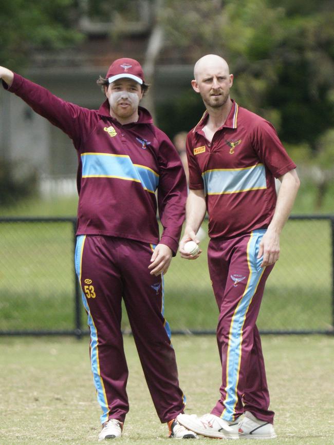 Alistair Evans and Joel Donnellan plan their next move for Marcellin. Picture: Valeriu Campan