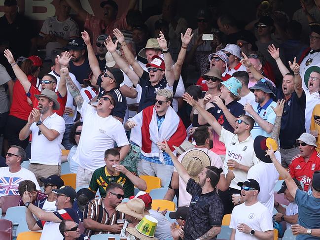 Barmy Army, day 2 of the Ashes, The Gabba. Picture: Liam Kidston.