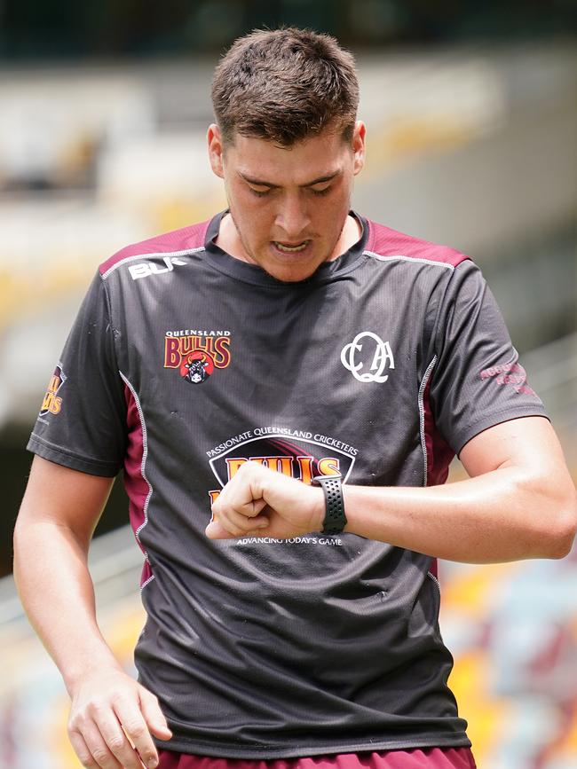 Bulls player Matt Renshaw during a training session at the Gabba.